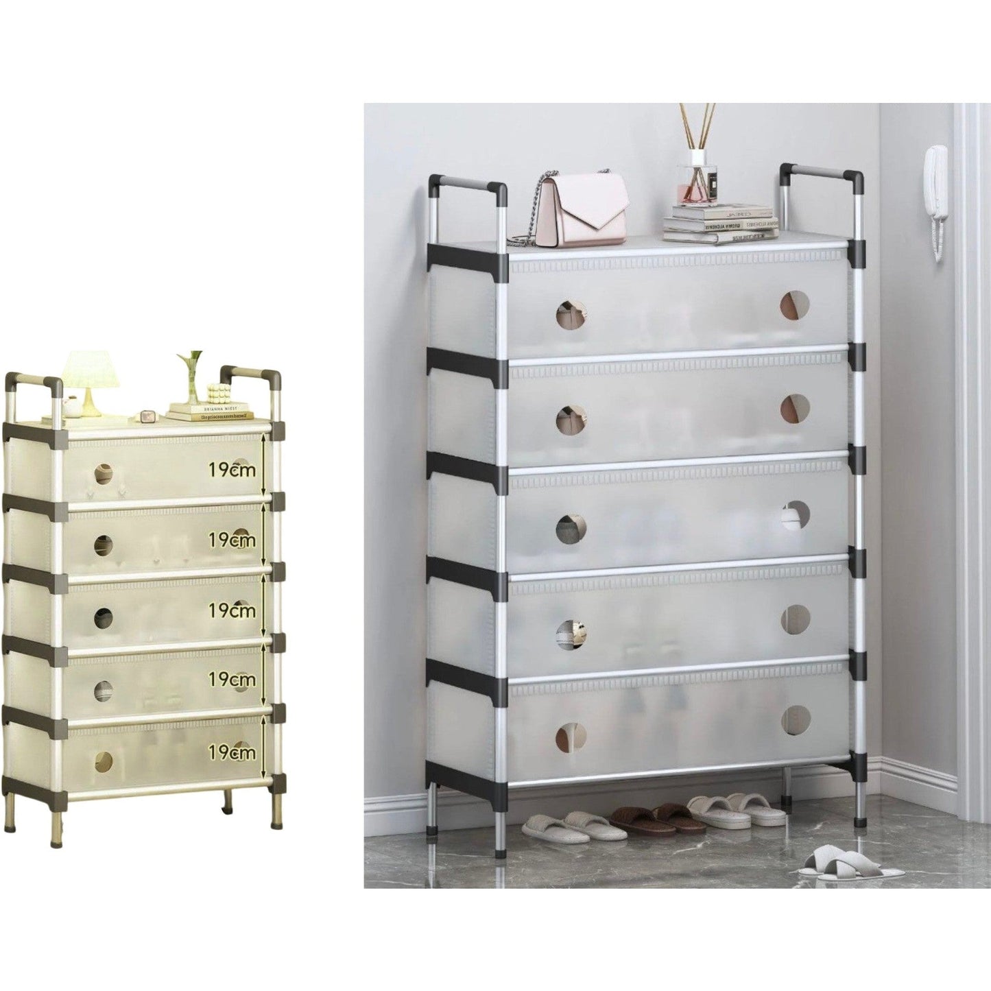 6-Layer Dustproof Storage Shoe Rack