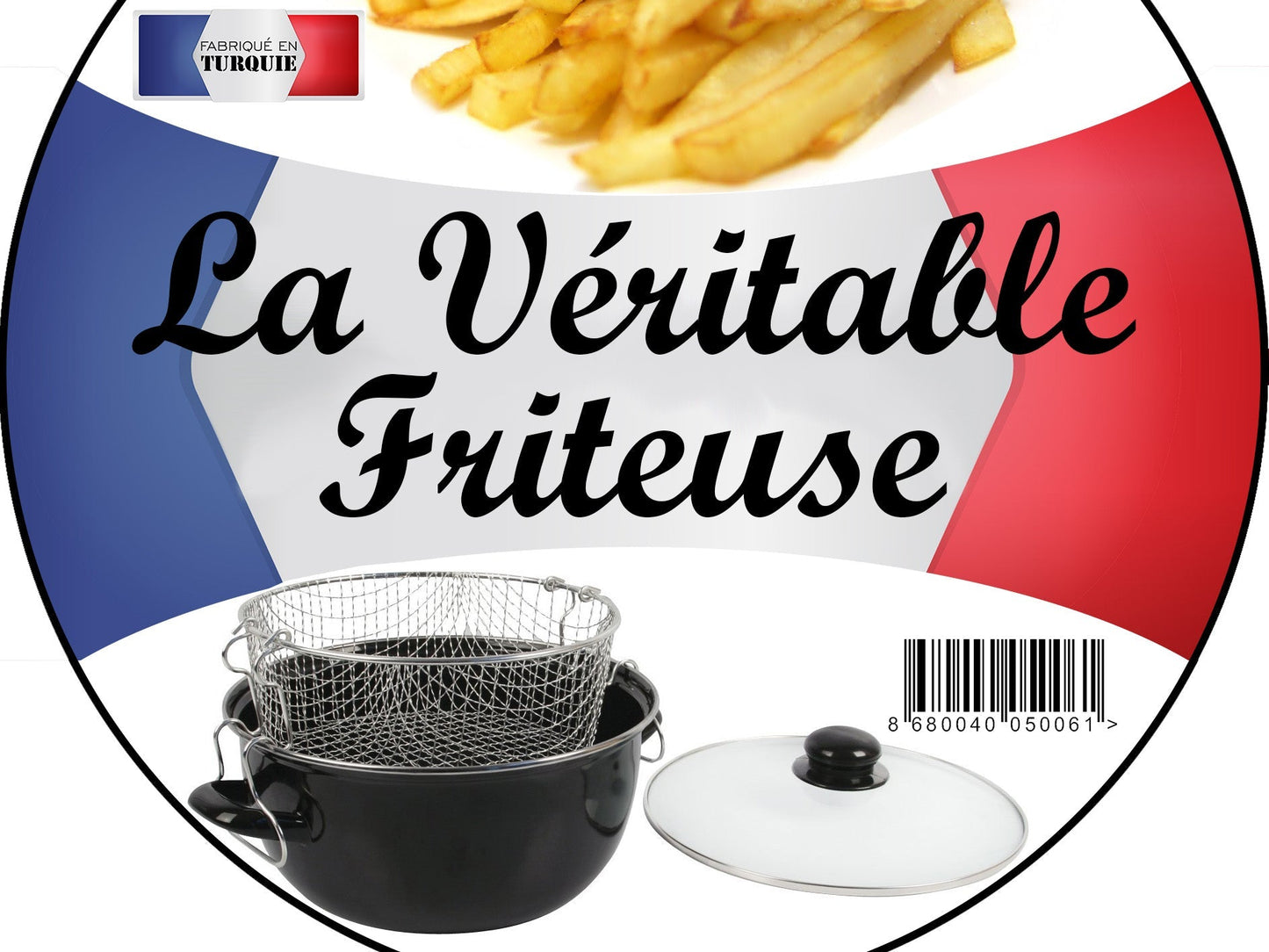 Enamel Coated Deep Fryer; 26 cm