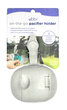 Ubbi - On The Go Pacifier Holder - Light Grey
