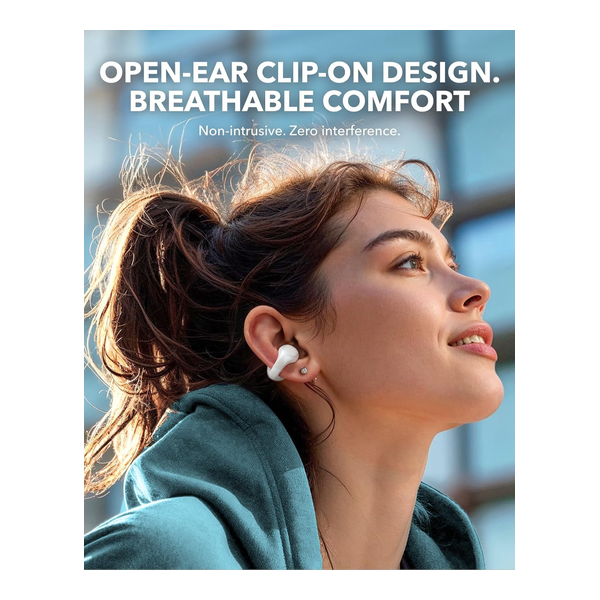 Soundcore C30i by Anker, Open-Ear Earbuds, Clip-On Headphones, Lightweight Comfort, Small-Ear Friendly, Stable Fit, Firm-Shell Design, Attachable Ear Grips, Big Drivers for Clear Audio, 30H Play, IPX4