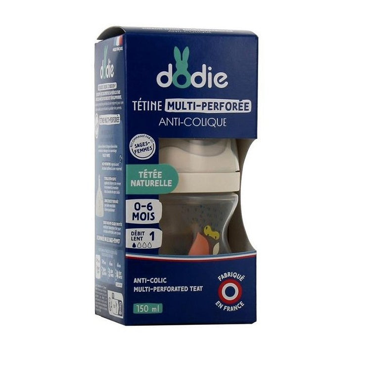Anti-Colic Multi-Perforated Teat Slow Flow Bottle 0-6M Blue