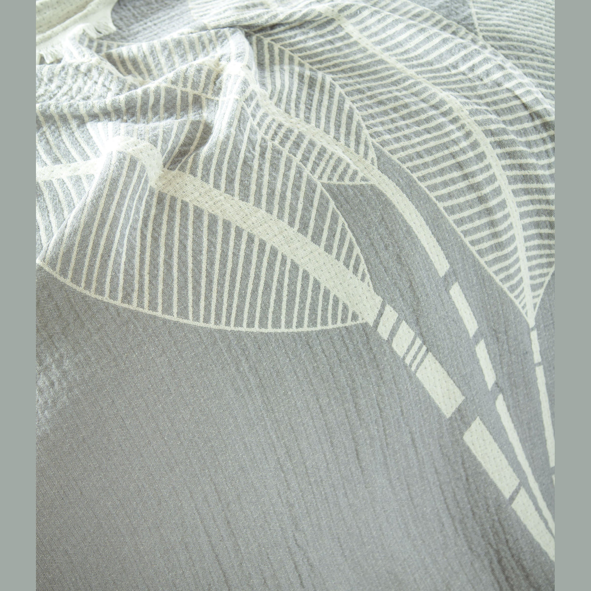 DOUBLE MUSLIN BEDSCAPE DUVET COVER SET JUNE GREY - PIQUE SET