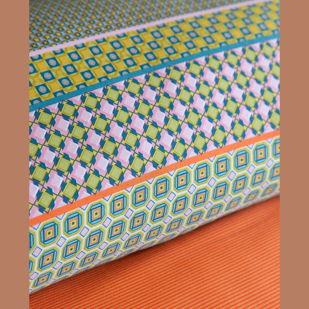 DOUBLE SIZE DUVET COVER SET PRINTED SATIN REGINA ORANGE