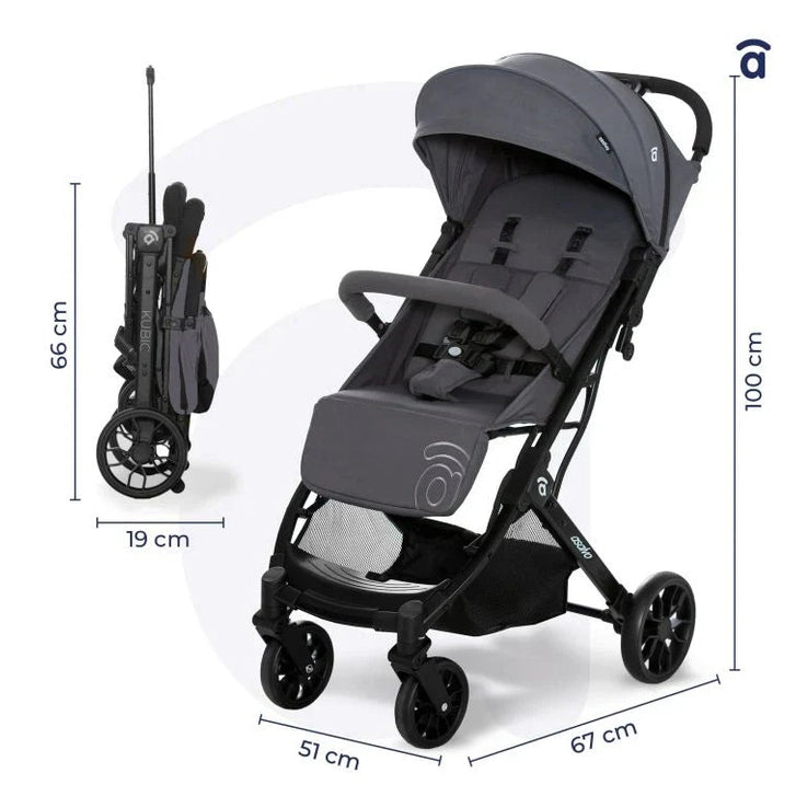 Asalvo - Kubic Stroller - Travel Stroller - Grey