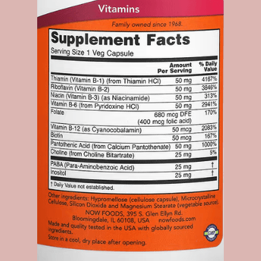 NOW Foods B-50 Complex – 50mg (100 Veg Capsules)