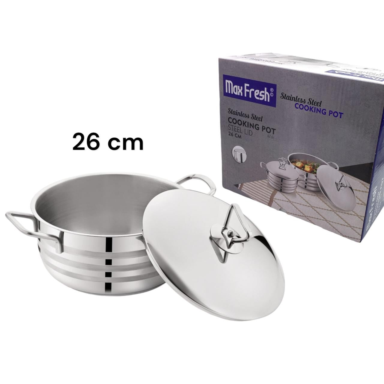Max Fresh SS Cooking Pot with SS lid 26 cm