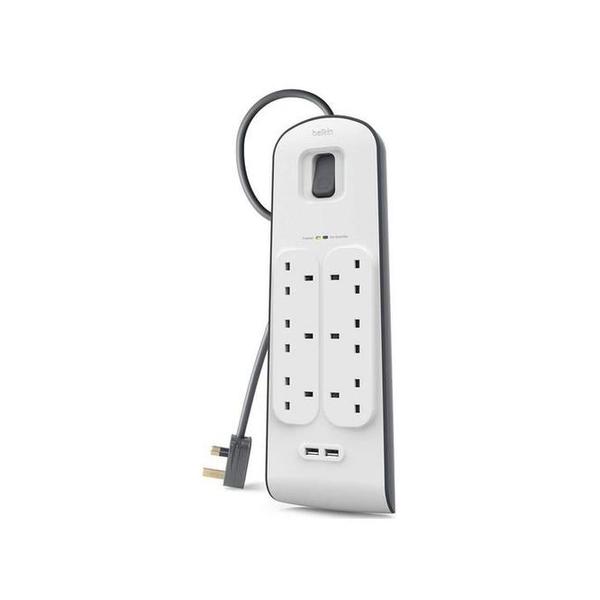 Belkin, BSV604af2M 6-Outlet Surge Protection Strip with 2 USB Ports – 2M Cord