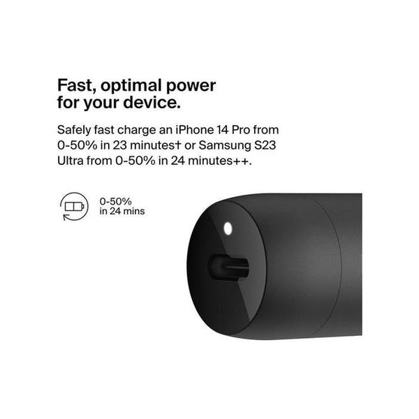 Belkin, CCA004BT1MBK-B6 USB-C Car Charger 20W with USB-C to USB-C Cable