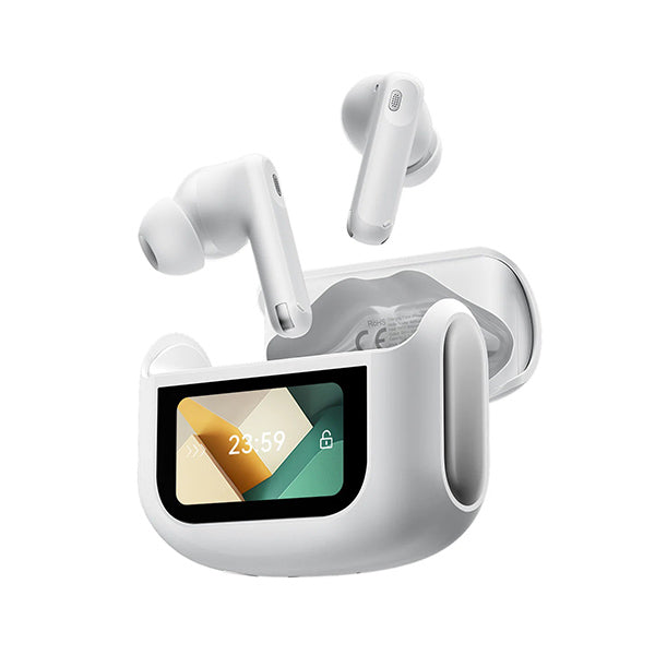 Blackview AirBuds 12 IPX7 Waterproof Bluetooth 5.4 TWS Earbuds, Advanced Active Noise Cancellation, Up to 28 Hours Play Time with Charging Case, Functional LED Touch Screen, Up to 28 Hours Play Time with Charging Case
