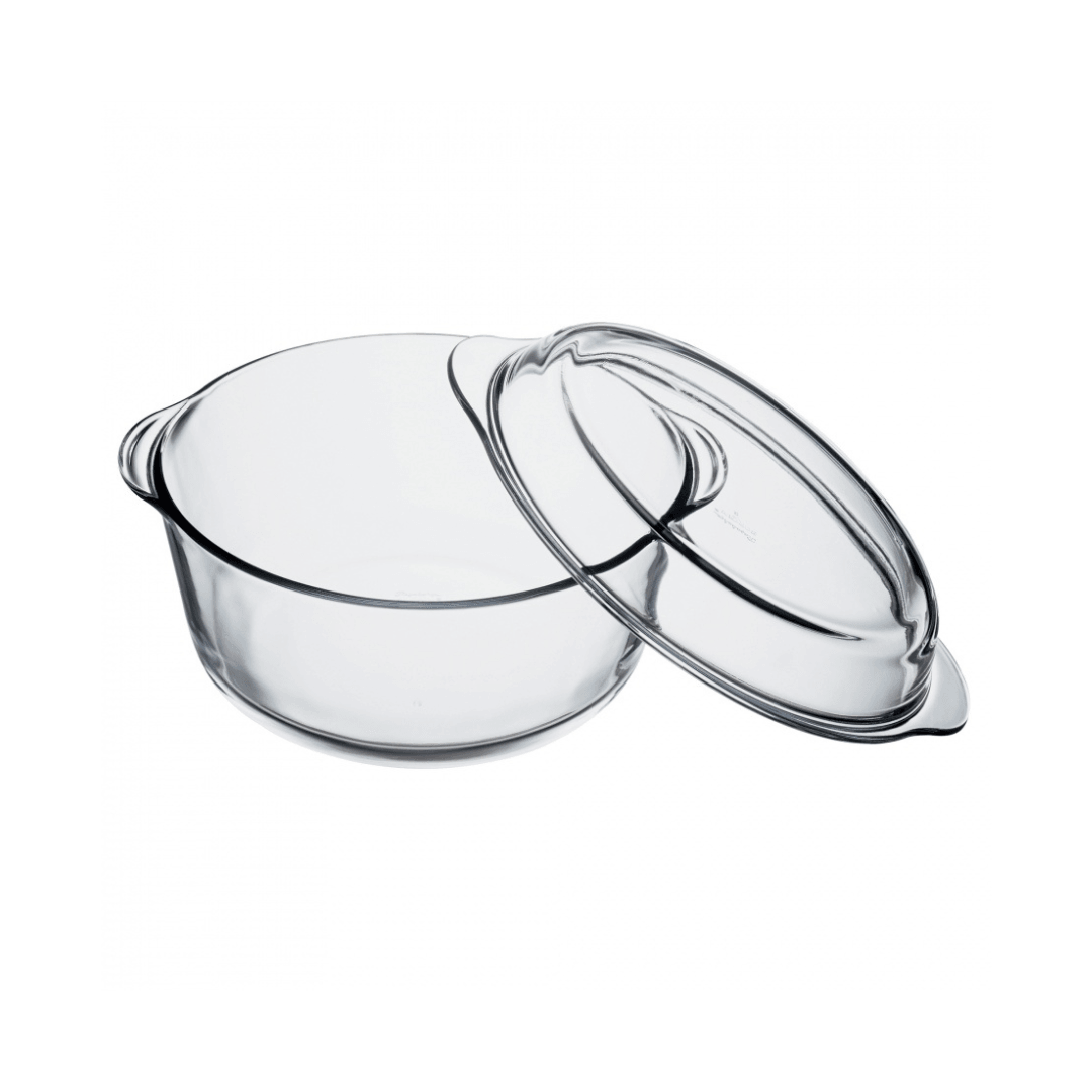 Borosilicate Glass Circular Casserole With Lid 3.15L