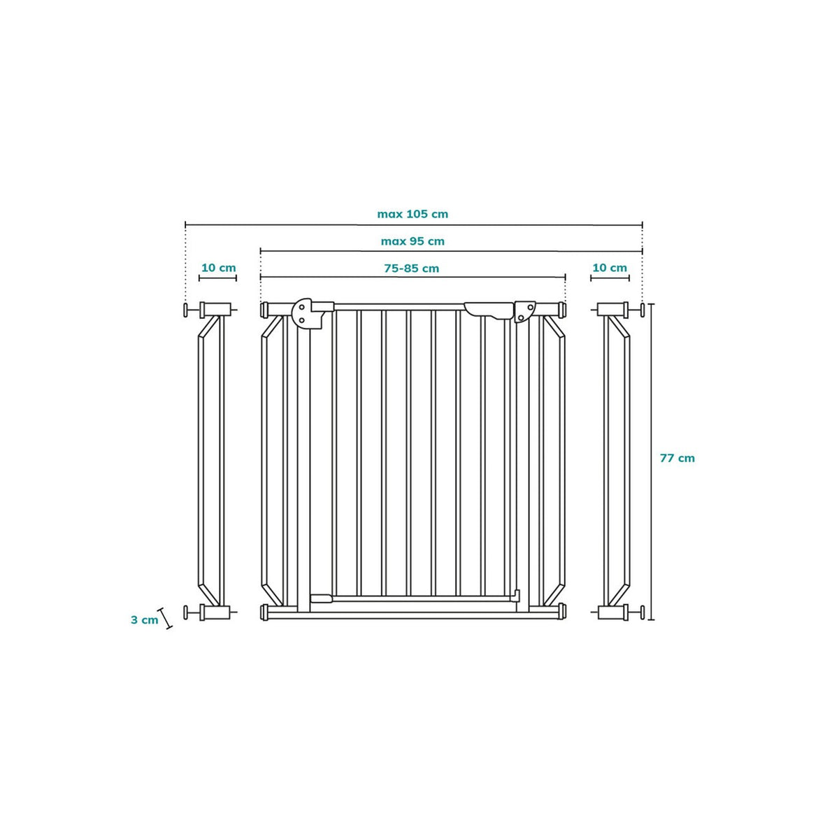Lionelo - Truus Led - Safety Gate - White