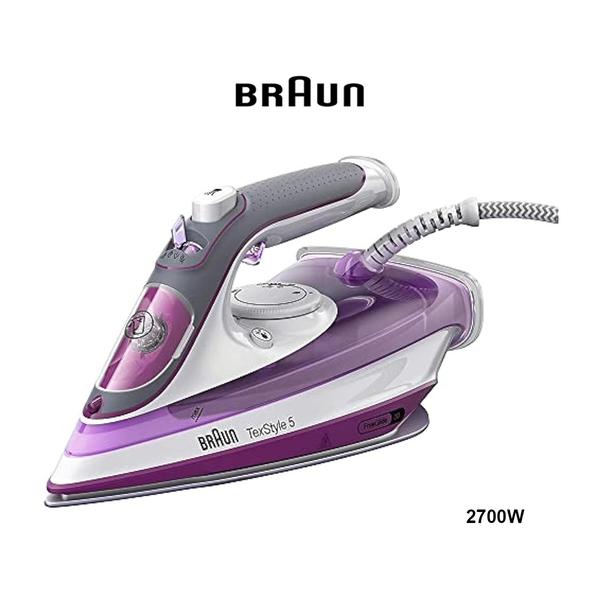 Braun TexStyle 5-2700 Watts, 300ml Water Capacity, FreeGlide 3D Technology, Auto Off Steam Iron SI 5037, Violet