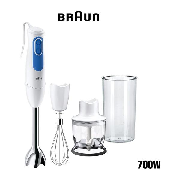 Braun MultiQuick 3 MQ3025 Hand Blender, Spaghetti Mixer, 2 Speeds, Splash Control, Dishwasher Safe parts, 350ml Chopper, Whisk and BPA-Free Plastic Beaker