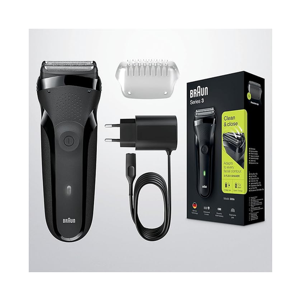 Braun Series 3 Shave&Style 300BT Shaver with Trimmer Head and 5 Combs, Green