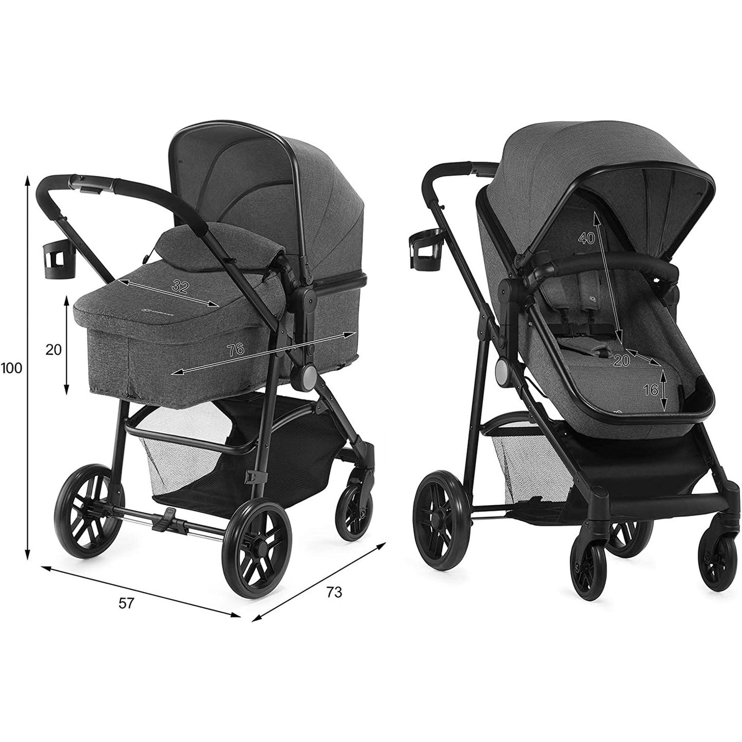 Kinderkraft JULI 3 in 1 travel system Grey
