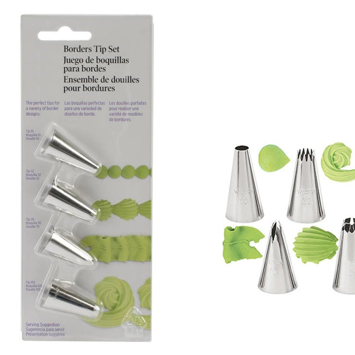 Borders Tip Set for Cake Icing x4