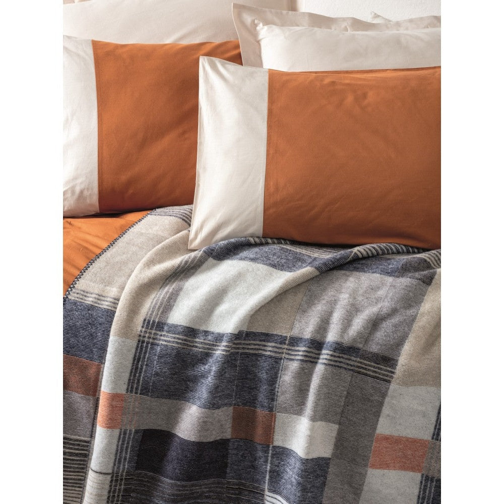 Single size Cotton Blanket with Duvet Cover Set Cinnamon