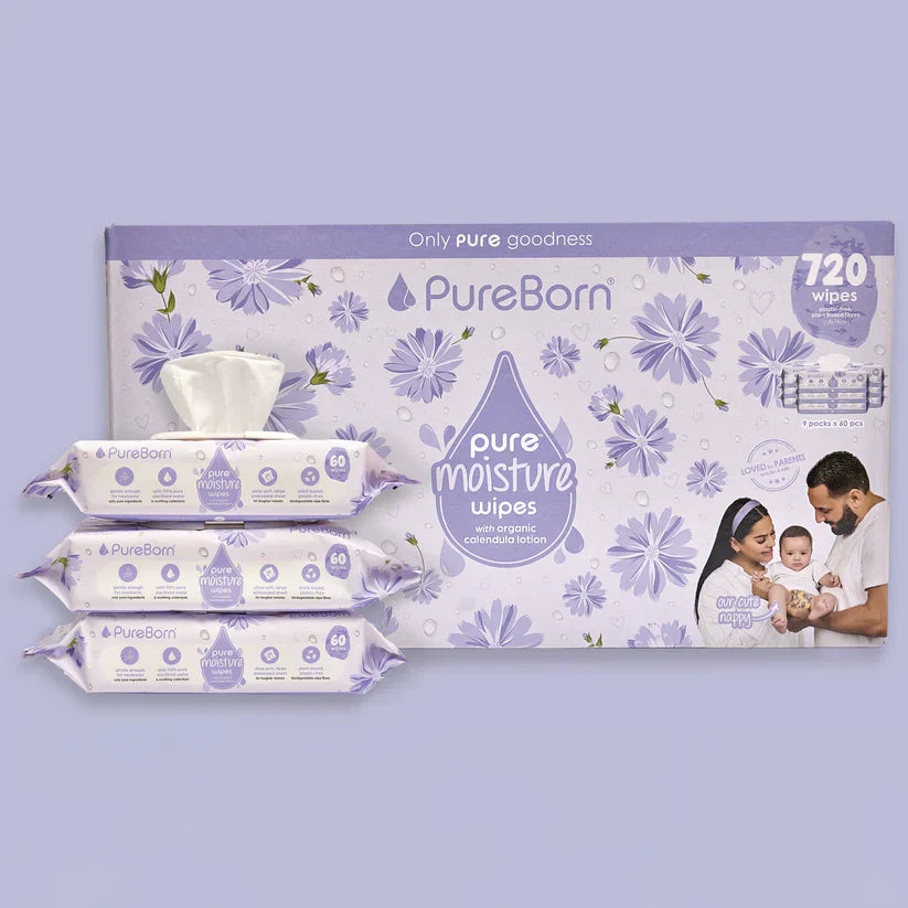Pureborn Pure Moisture Wipes With Organic Calendula Lotion