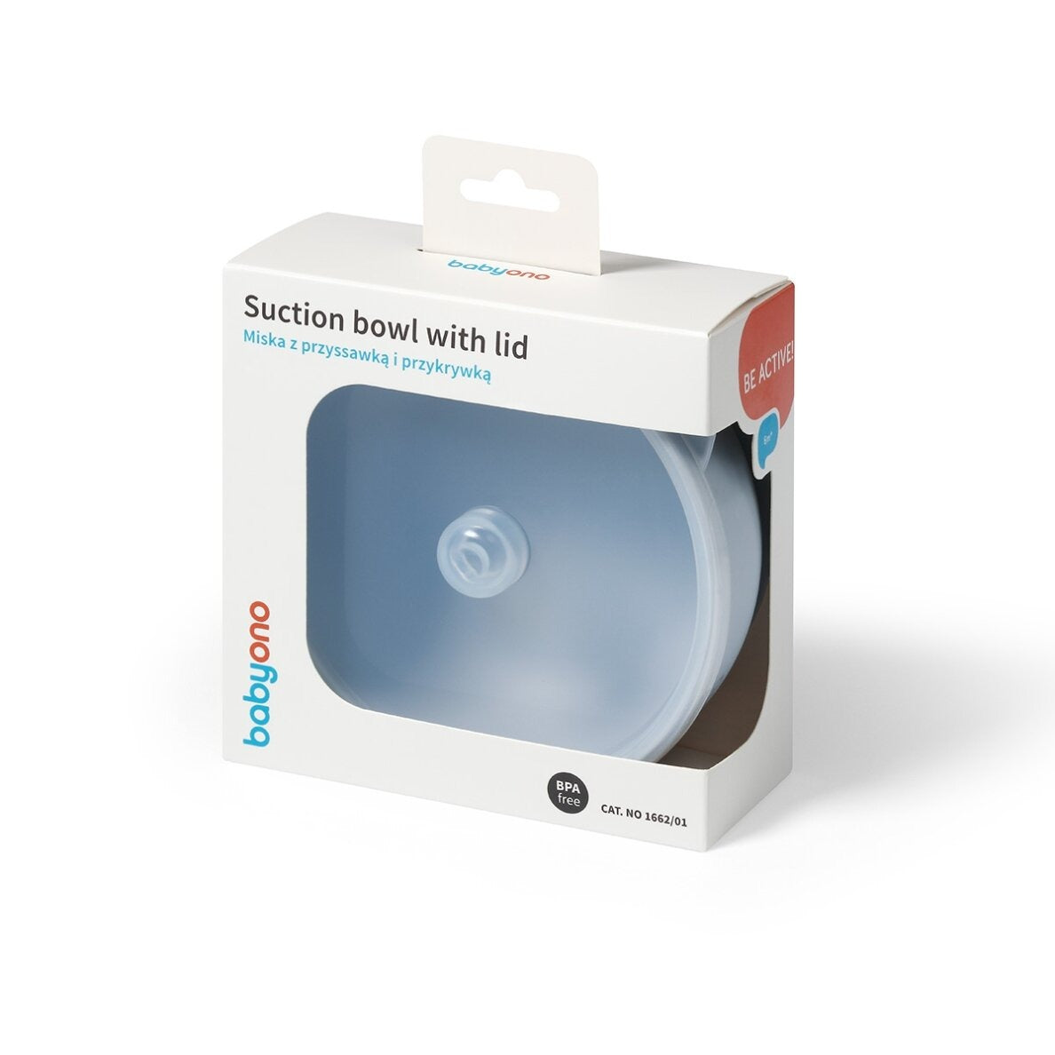 Silicone Suction Bowl With lid -Blue