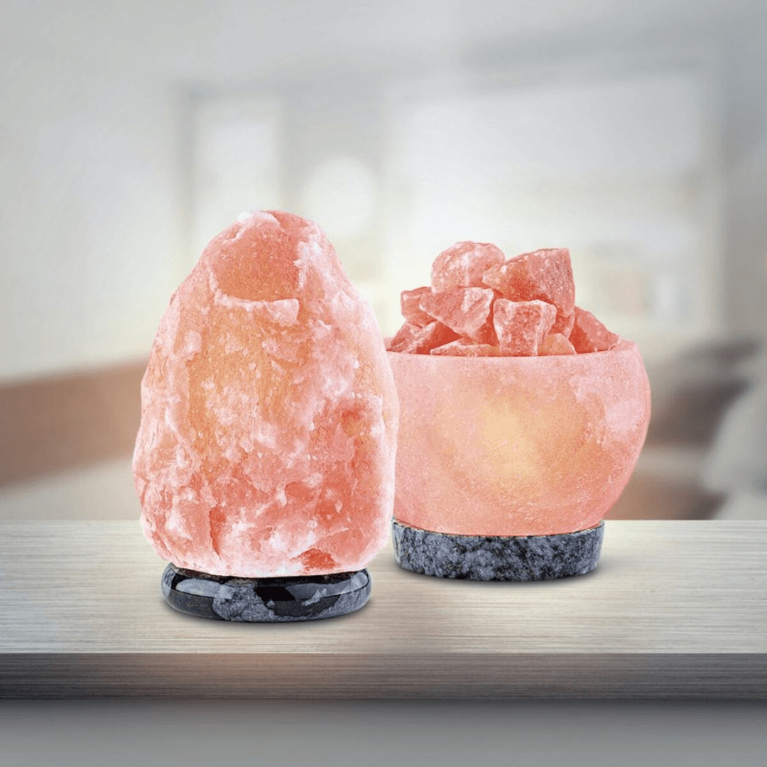 CASA Deco Handcrafted Salt Crystal illuminated With Marble Base