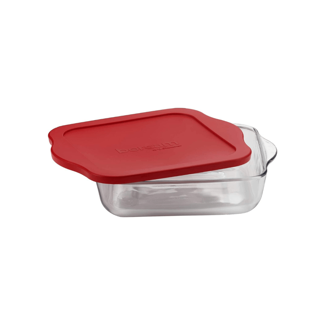 Casserole Dish with Lid 32 x 28 cm 3.2L Square Glass Baking Dish