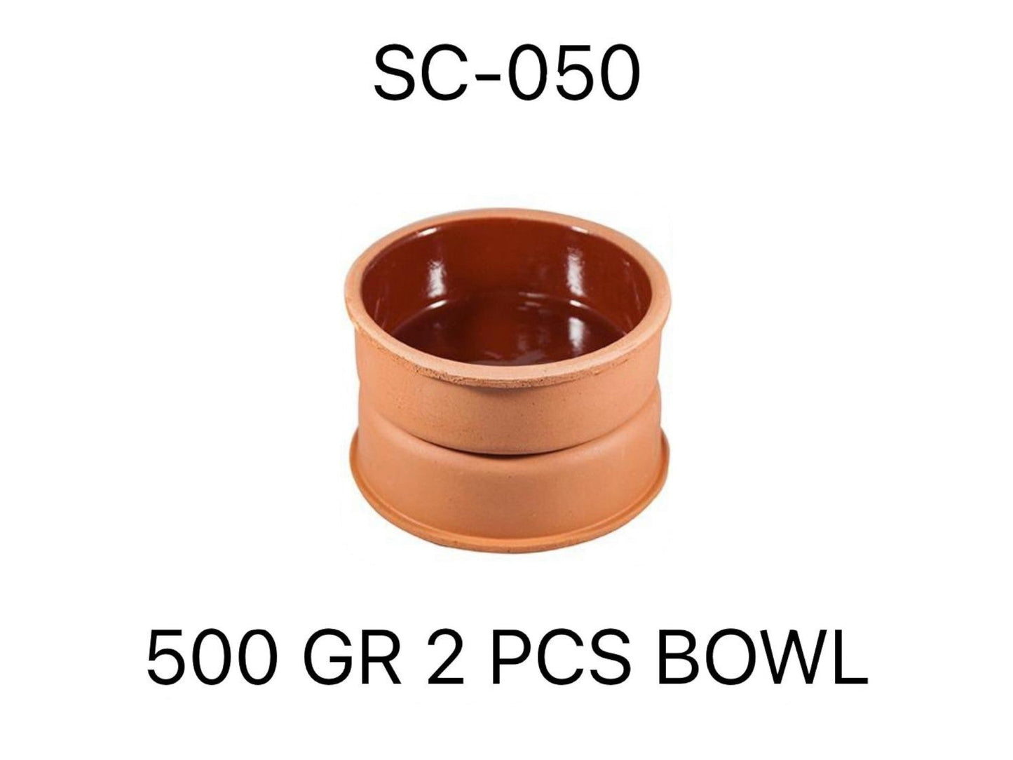 Set of 2 Clay Bowls 14.5 x 5 cm