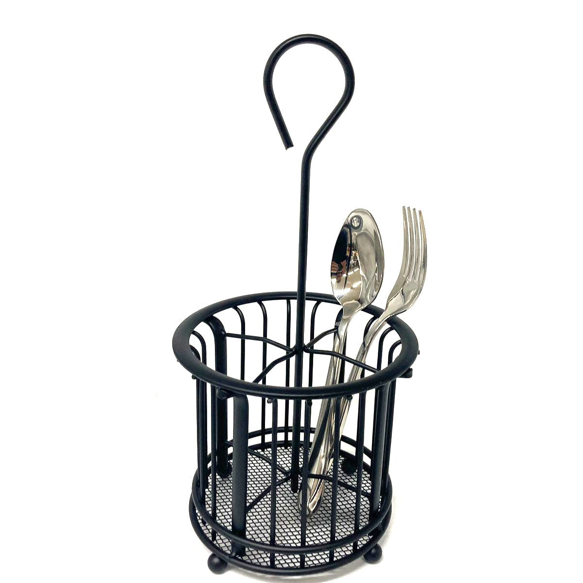 Matt Black Round Iron Cutlery Holder