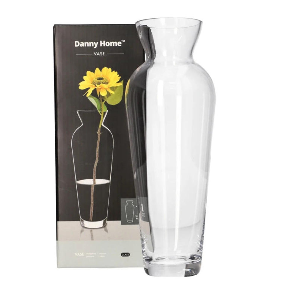 Danny Home Clear Glass Plant Vase 25-cm