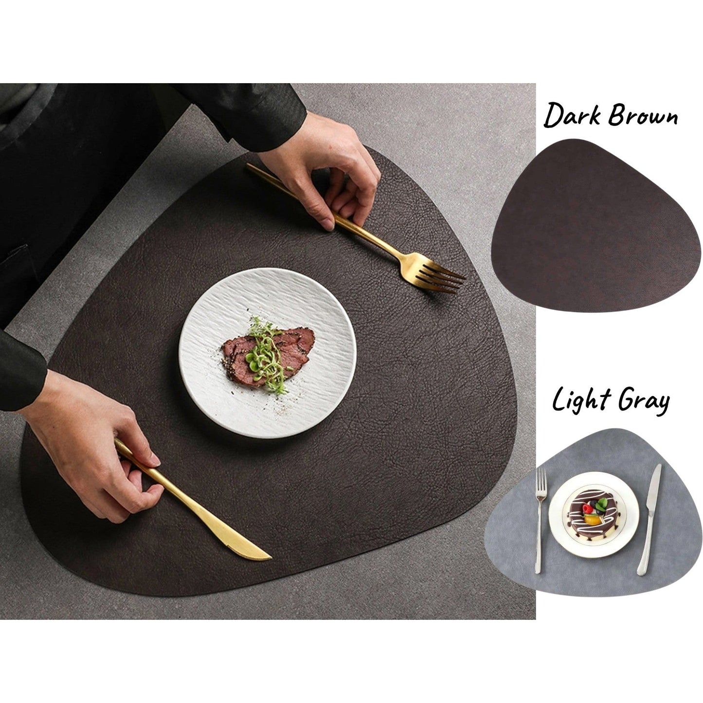 Irregular Triangle Shape Vinyl Leather Table Placemat 45