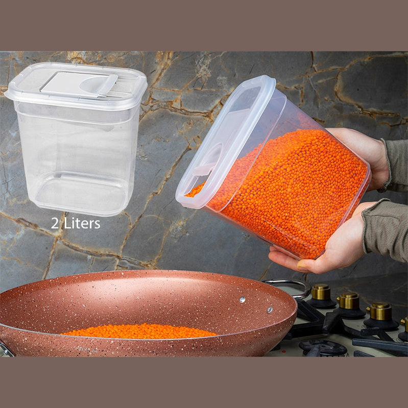 Transparent Dry Food Container with Sliding Cover 2L