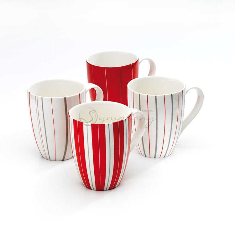 Symphony red suit stripe set of 4 - 30cl