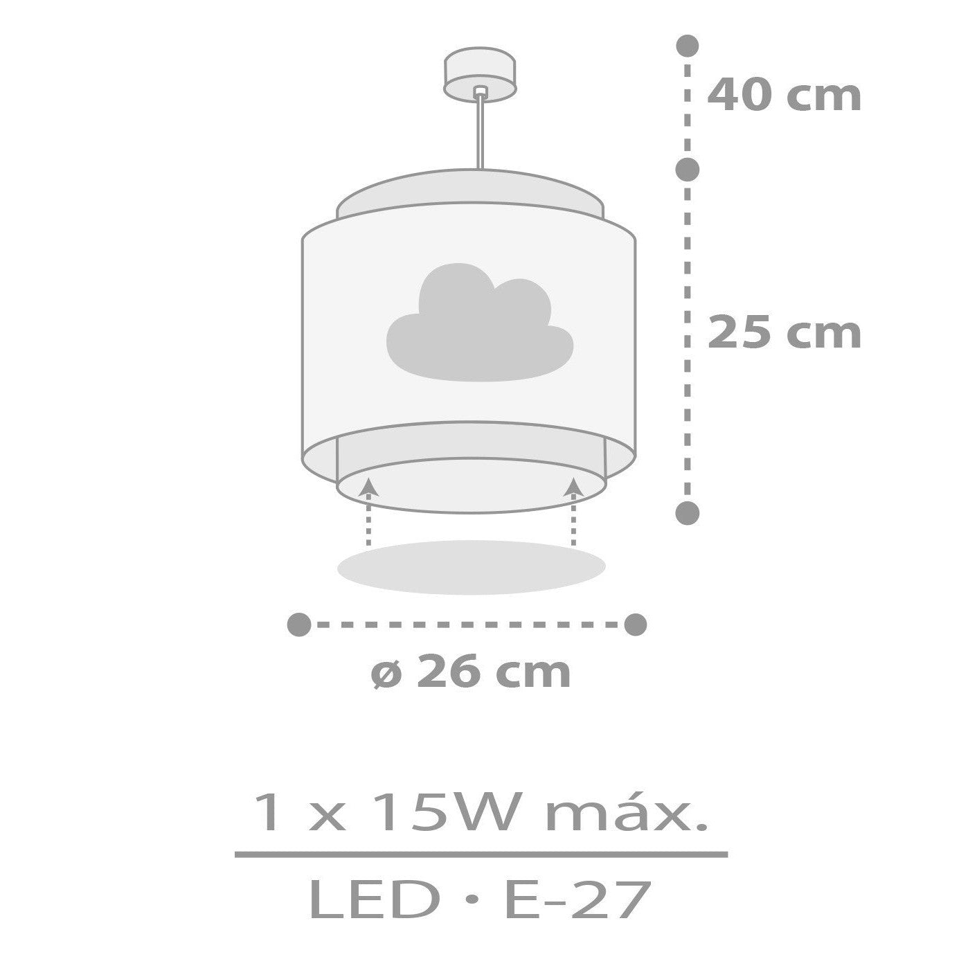 Dalber Childrens Wall Lamp Baby Dreams Grey Star Motif