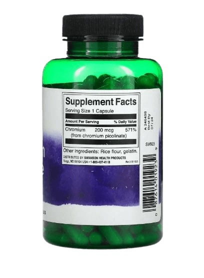 Swanson Chromium Picolinate – 200 mcg, 200 Capsules