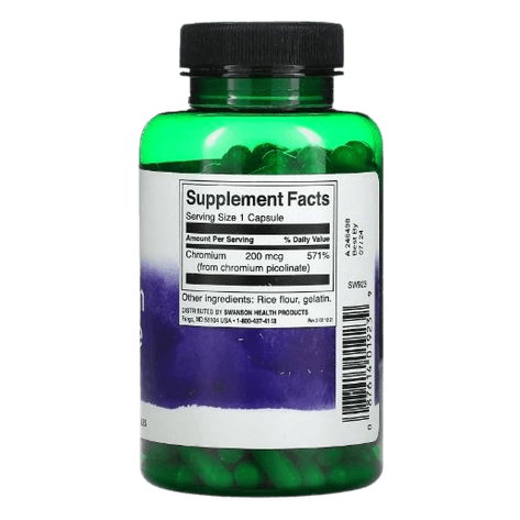 Swanson Chromium Picolinate – 200 mcg, 200 Capsules