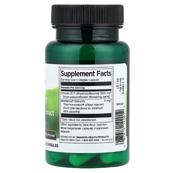Swanson Vitamins Chrysin 30 Veggie Capsules