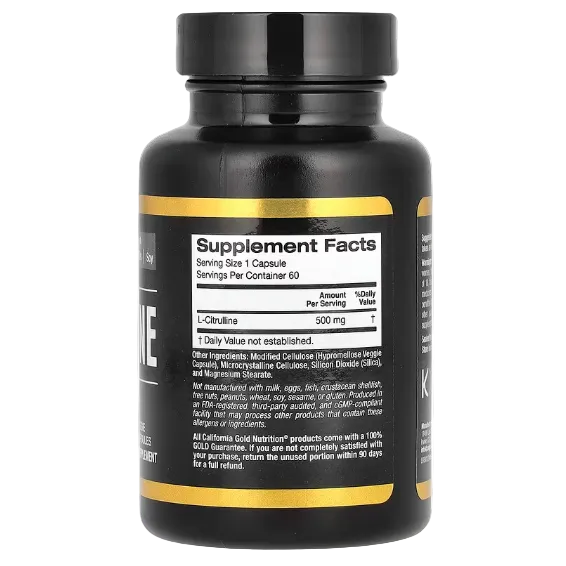 California Gold Nutrition Sport L-Citrulline Kyowa Hakko 500 mg 60 Veggie Capsules