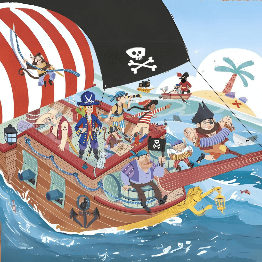 Clementoni 24209 Maxi Pirates , from 3 Years, Colorful Children's Puzzle with Extra Large Puzzle Pieces