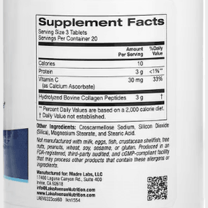 Lake Avenue Nutrition, Hydrolyzed Collagen Type I & III, 3,000 mg, 60 Tablets