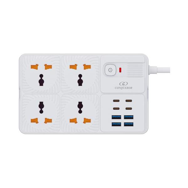 Conqueror Power Strip 4-way w/ 8usb – G164W