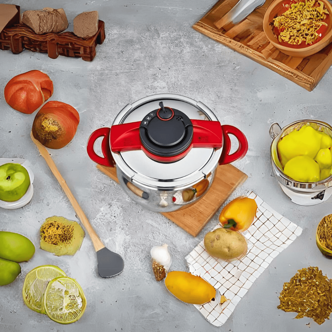 COOKER Red Lid 8 Lt Pressure Cooker 304 Hight quality 18/10 Cr-Ni Stainless steel
