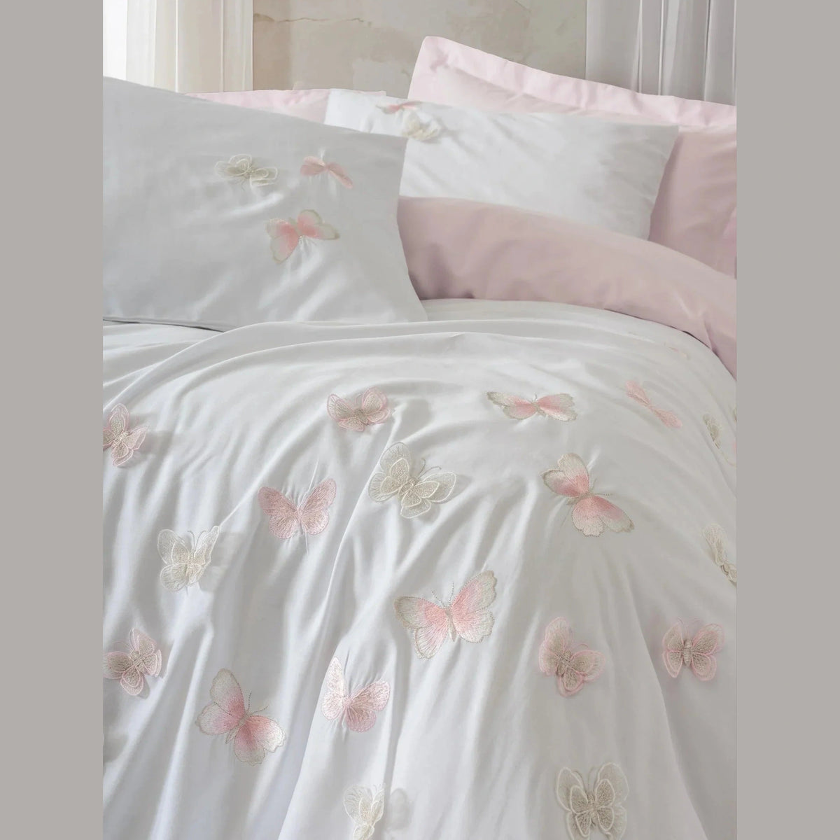 3D Embroidered Satin Double Duvet Cover Set Charming