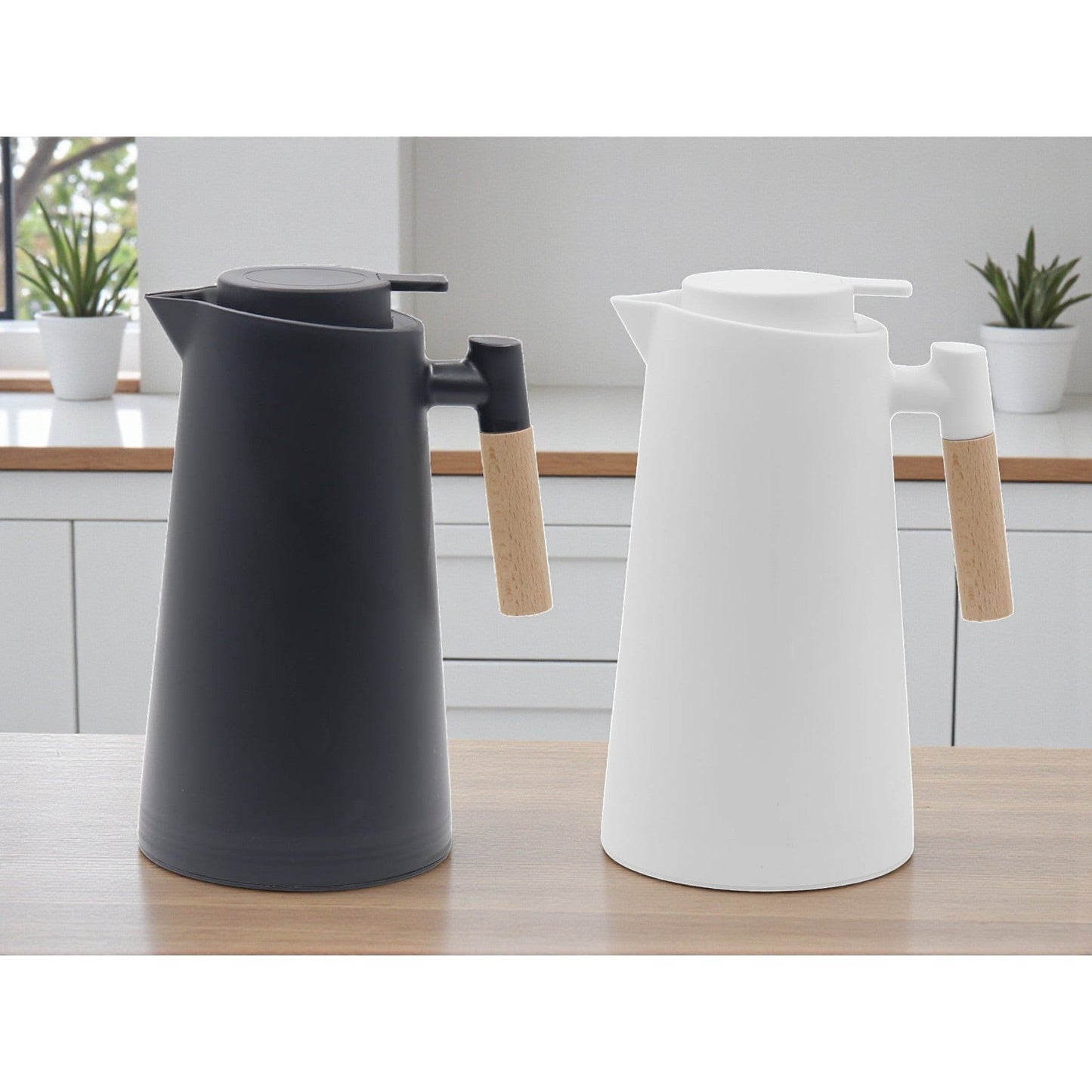 Dosthoff Modern Insulated Carafe Natural Wood Handle 1L