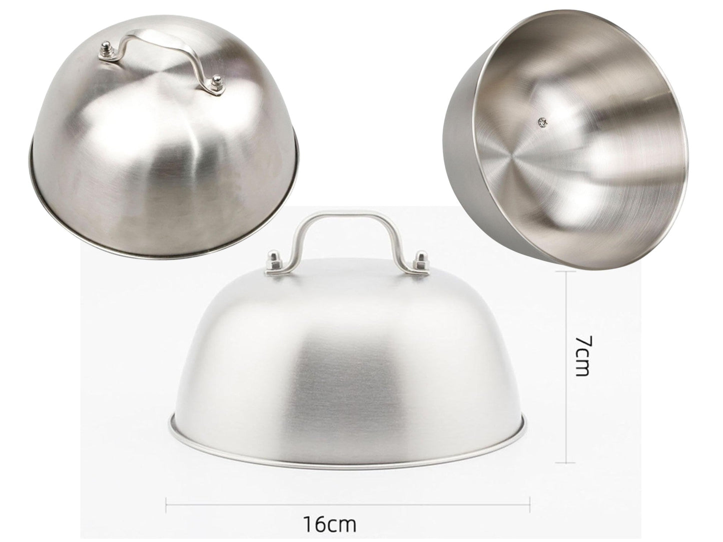 Stainless Steel Burger Cover with SS knob 16 cm