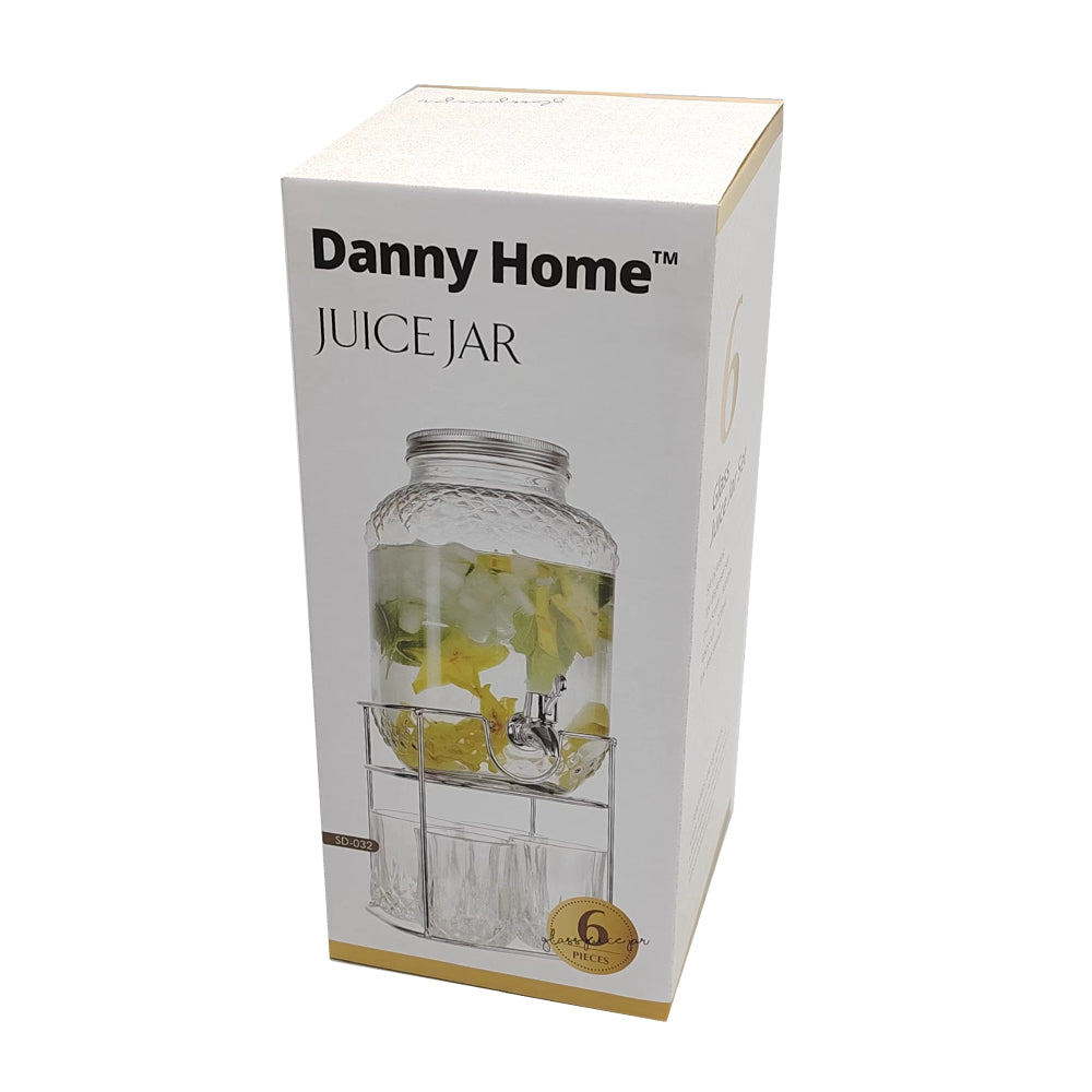 Danny Home Juice Jar with 4 Glasses & Stand 6-pcs Set