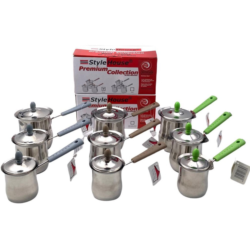 Stainless Steel Coffe Pots Set of 3
