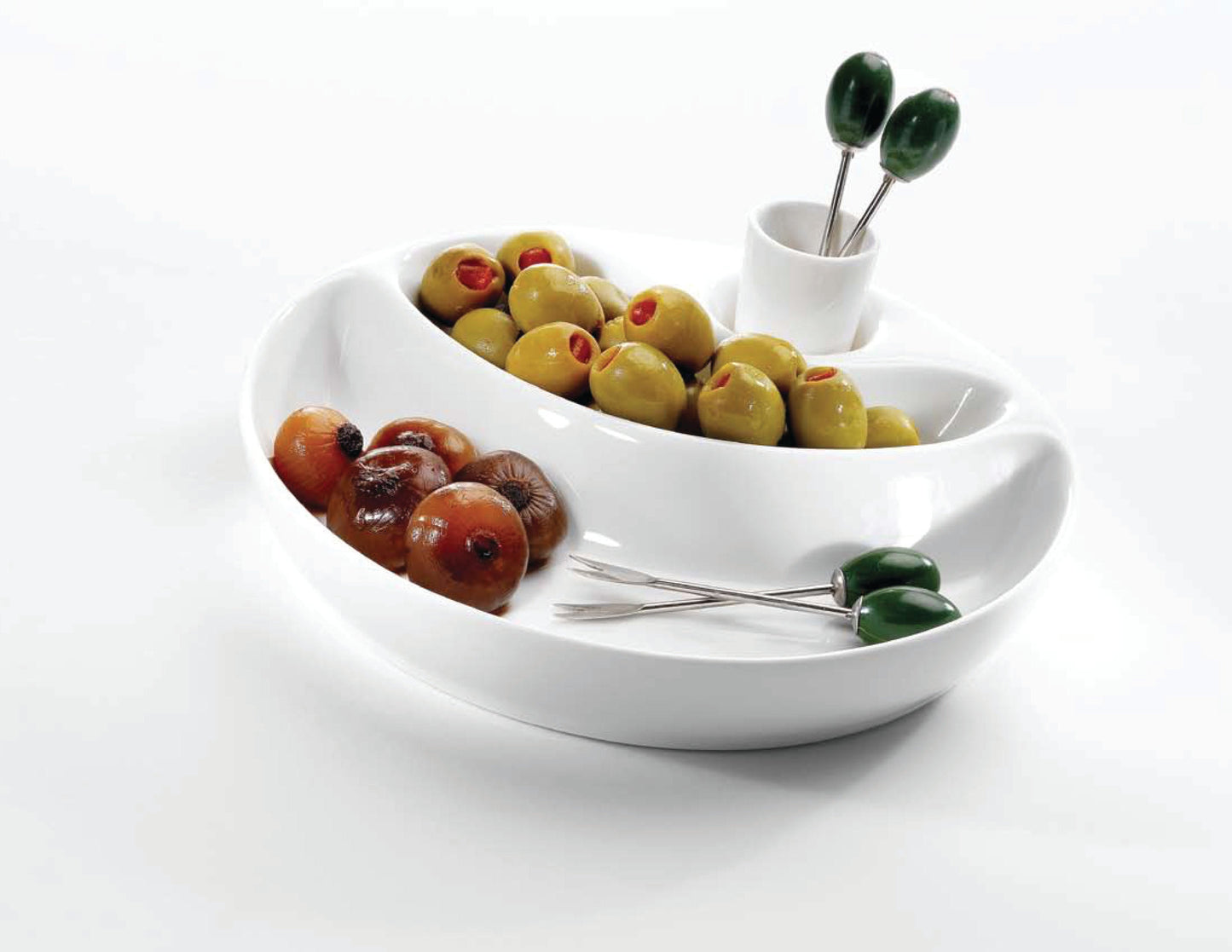 Symphony PL HOR’DOEUVRE ROUND PLATE with 4 Cocktail Forks Ø:18.cm