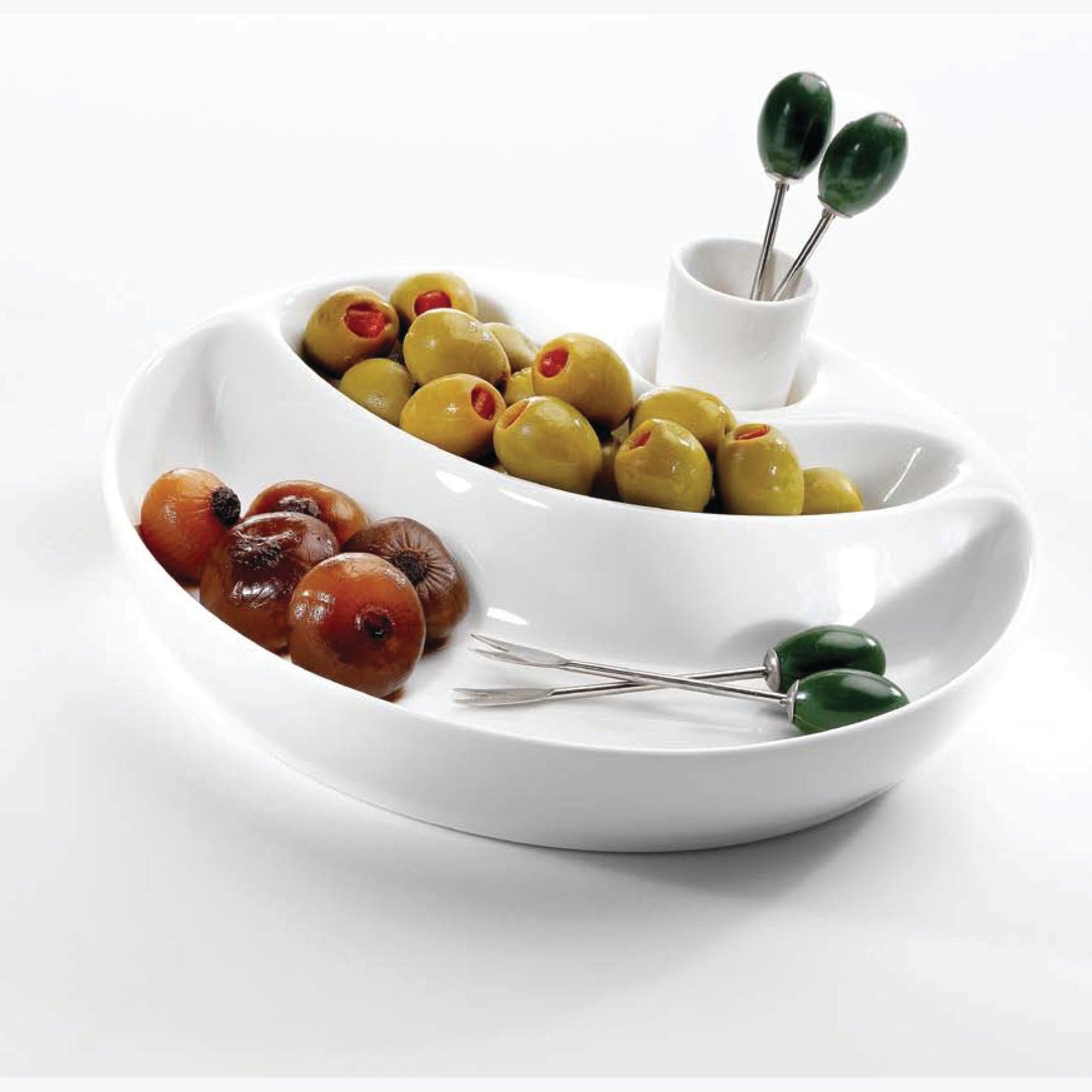 Symphony PL HOR’DOEUVRE ROUND PLATE with 4 Cocktail Forks Ø:18.cm