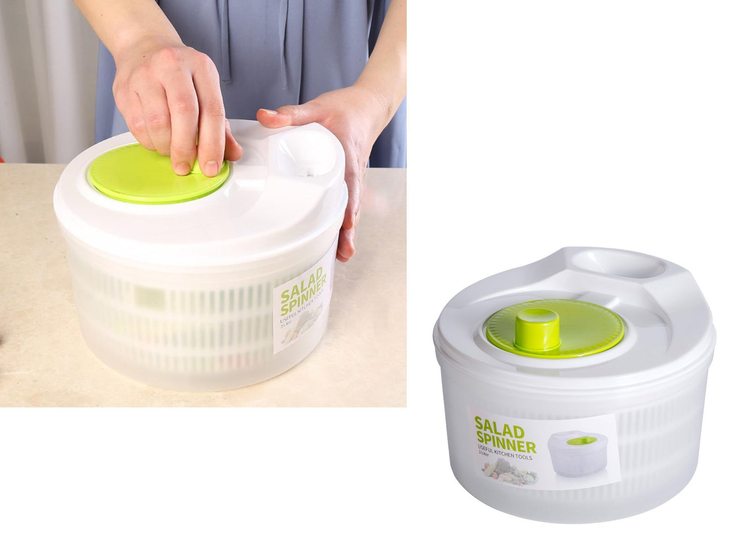 Salad Spinner 3L with Straight Sides