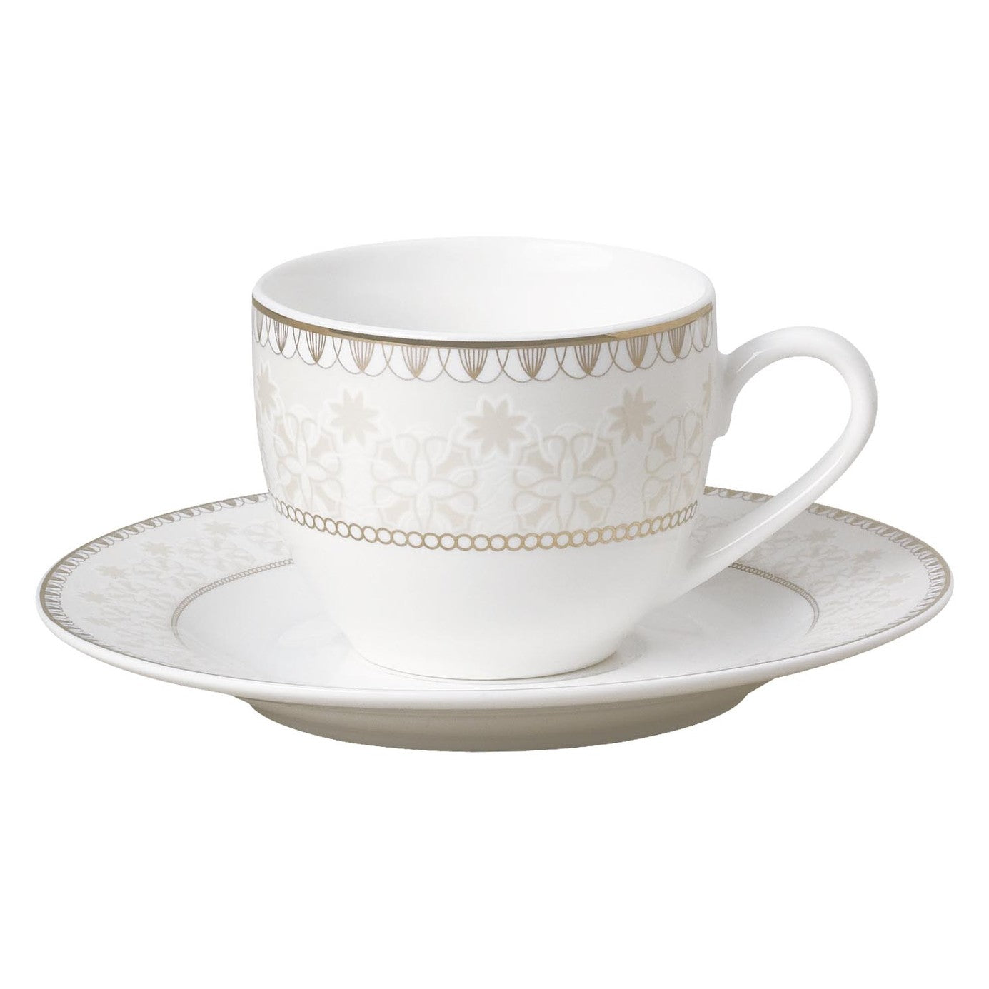 symphony gold star décor coffee cup/saucer 6pcs - 10cl
