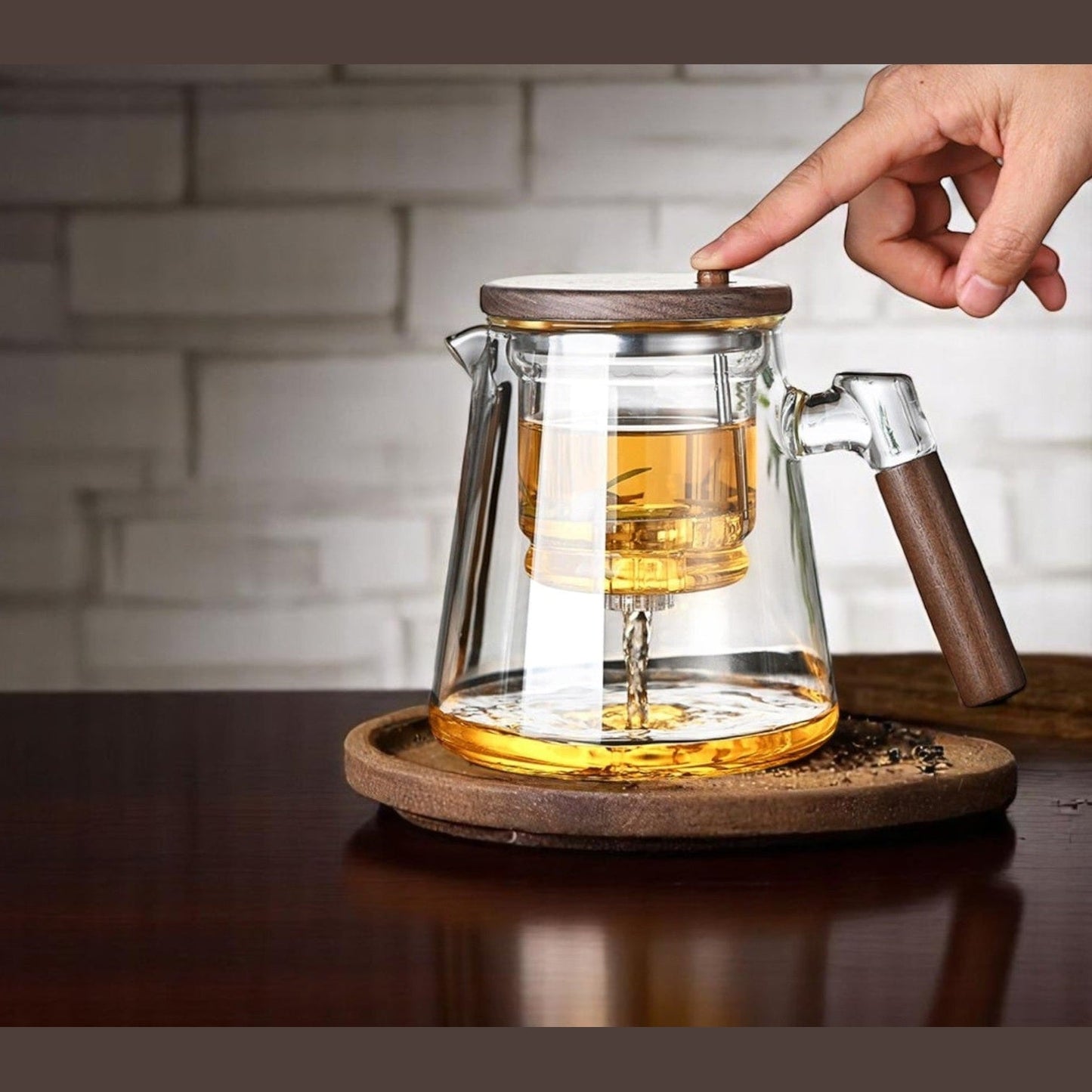 Luxury Borosilicate Glass Tea Kettle wKinetic Infuse